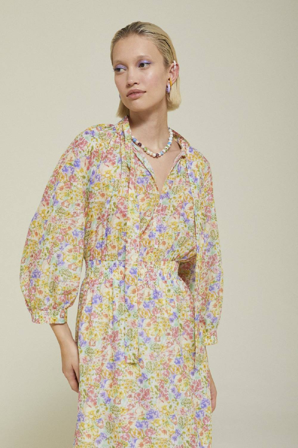 ottod'Ame Printed cotton long dress Offerta