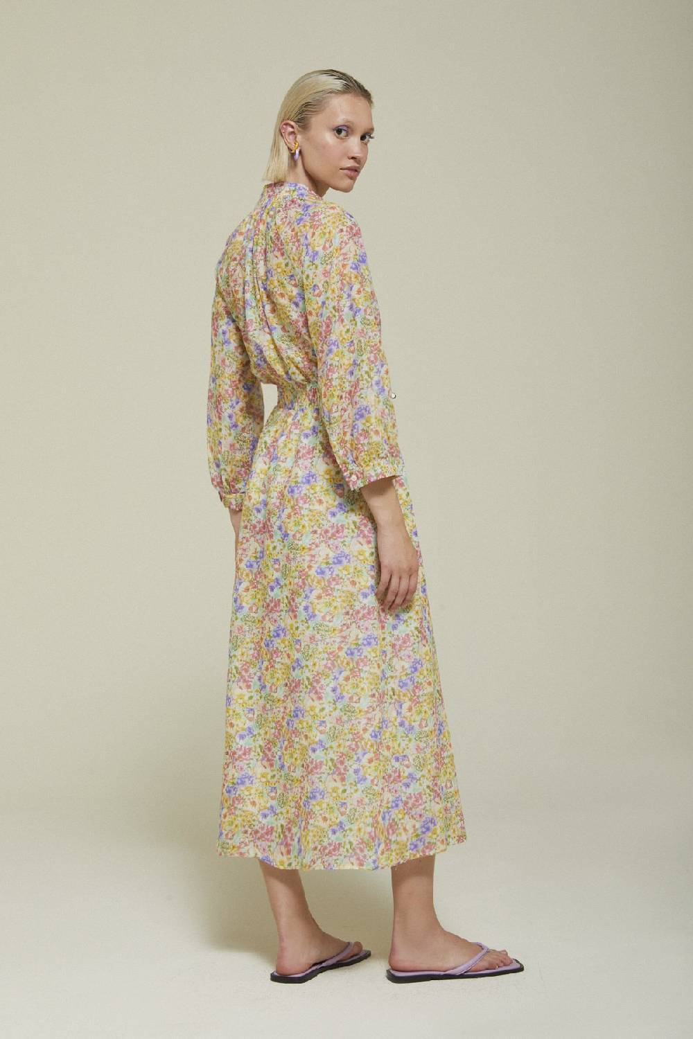 ottod'Ame Printed cotton long dress Offerta