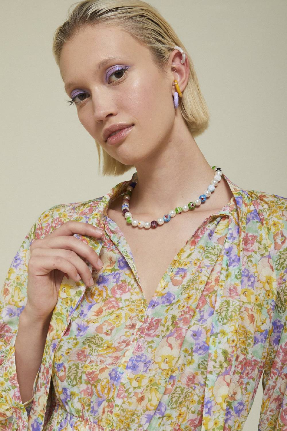 ottod'Ame Printed cotton long dress Offerta