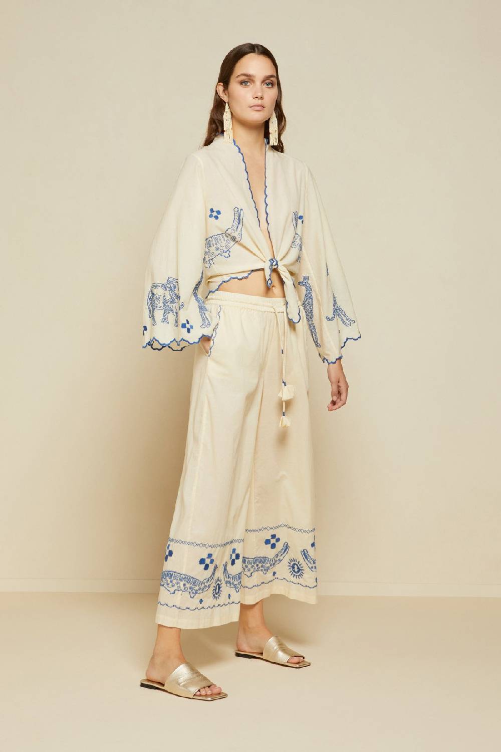 ottod'Ame Wide trousers with drawstring Affare Del Giorno