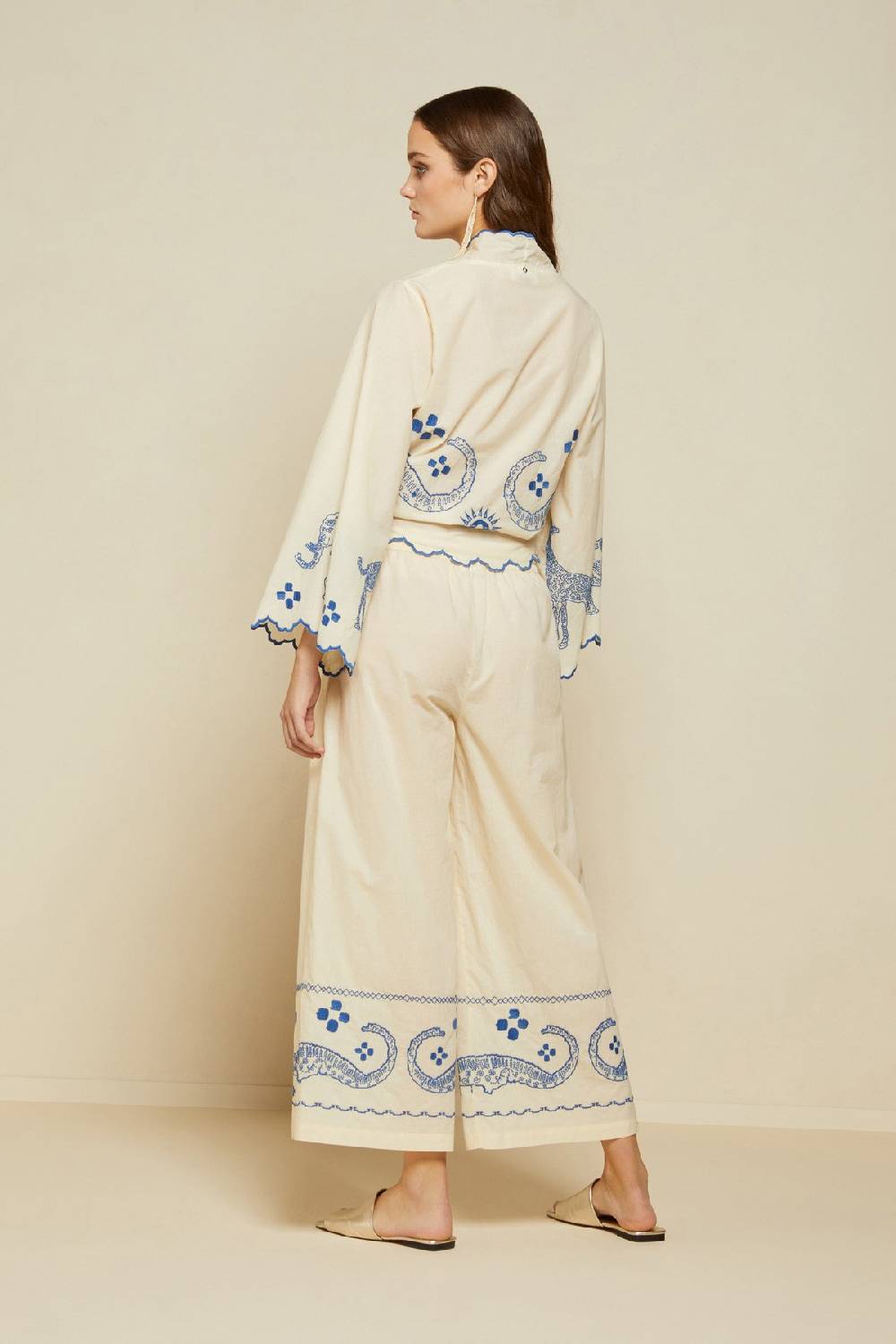 ottod'Ame Cotton knotted shirt with embroidery Prezzo Ridotto