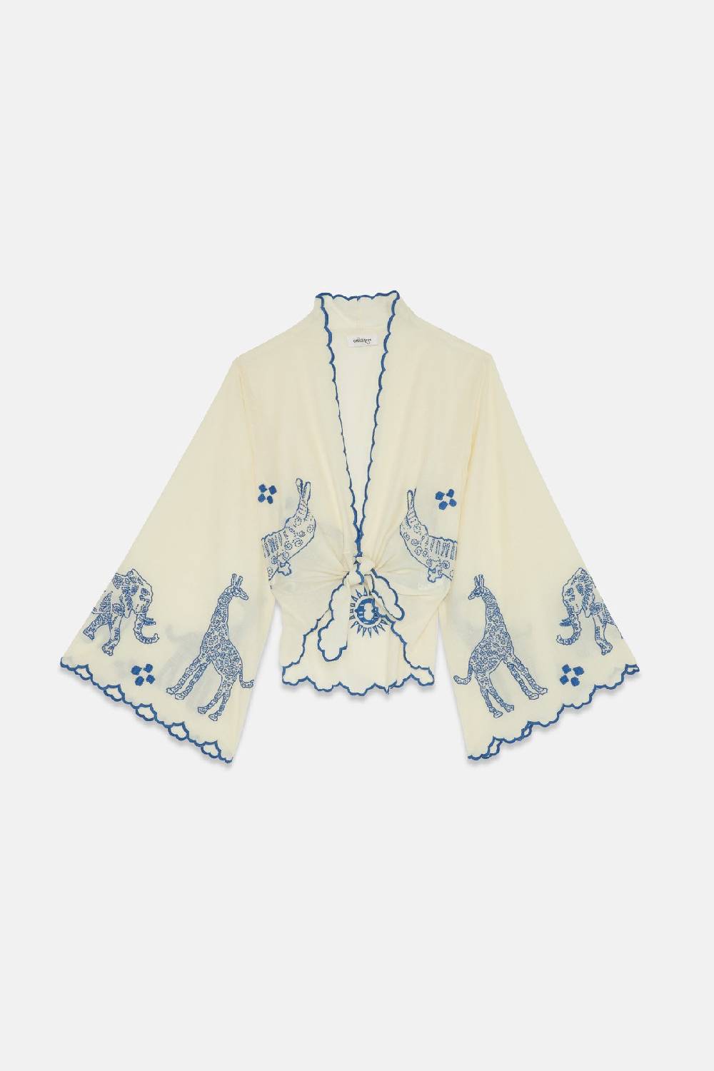 ottod'Ame Cotton knotted shirt with embroidery Prezzo Ridotto