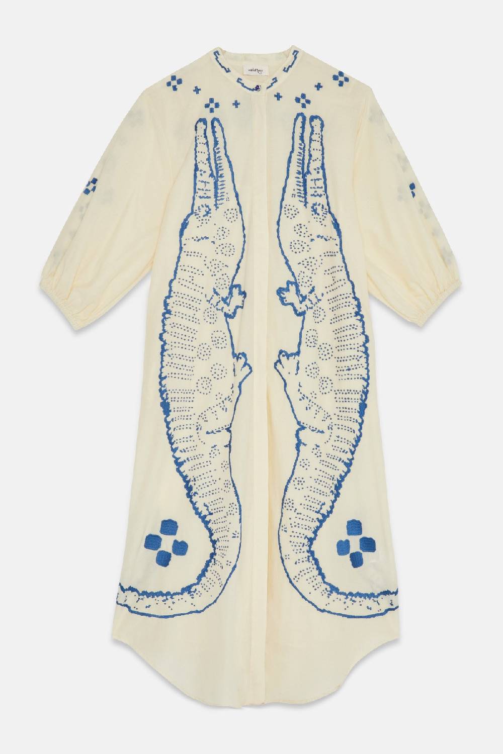 ottod'Ame Cotton kaftan long dress with embroidery Sottocosto