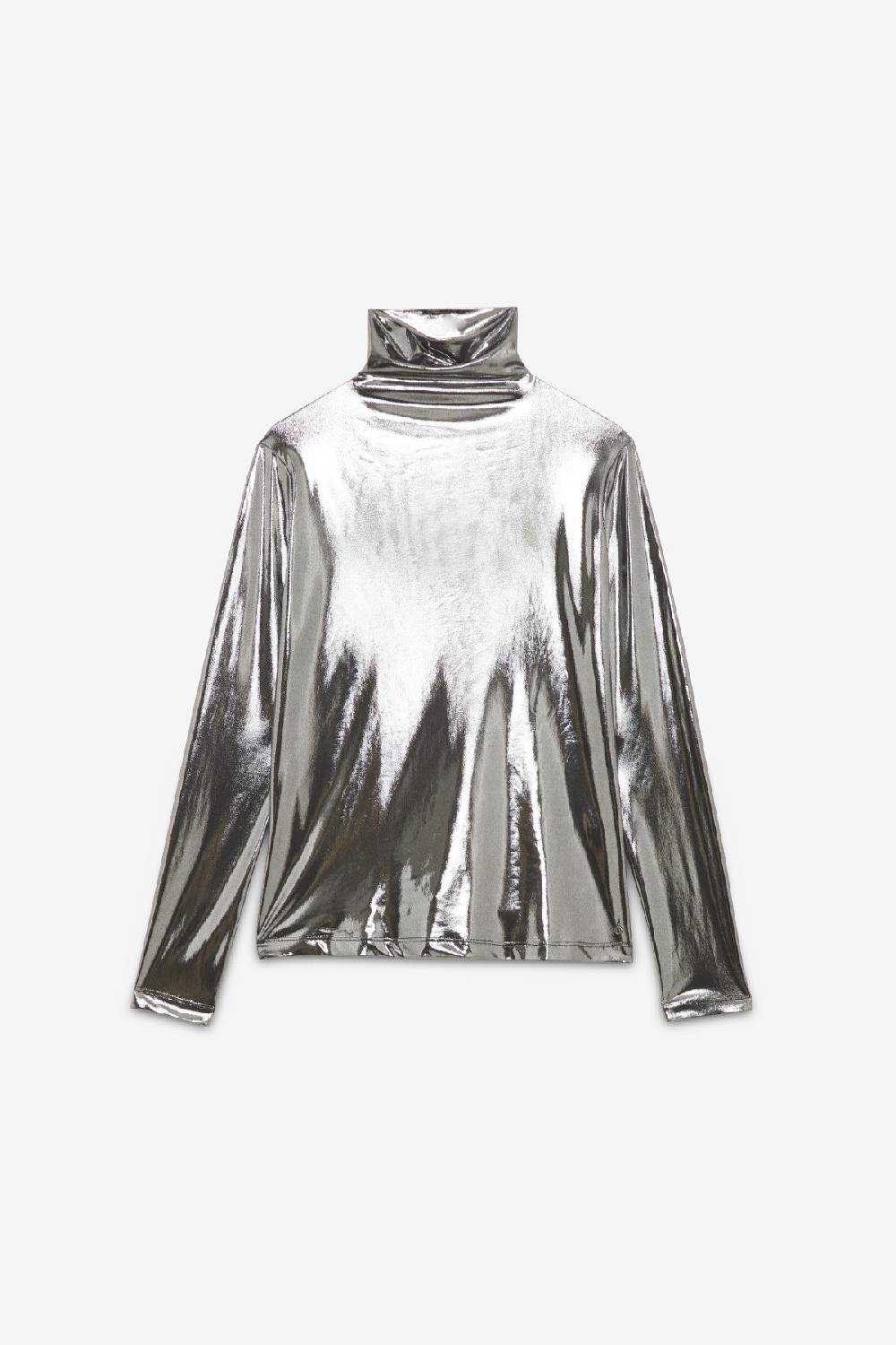 ottod'Ame Stretch turtleneck t-shirt with vinyl effect Outlet