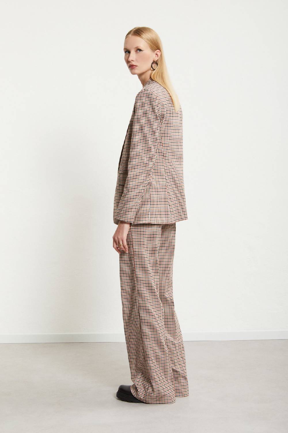 ottod'Ame Printed check straight trousers Moda