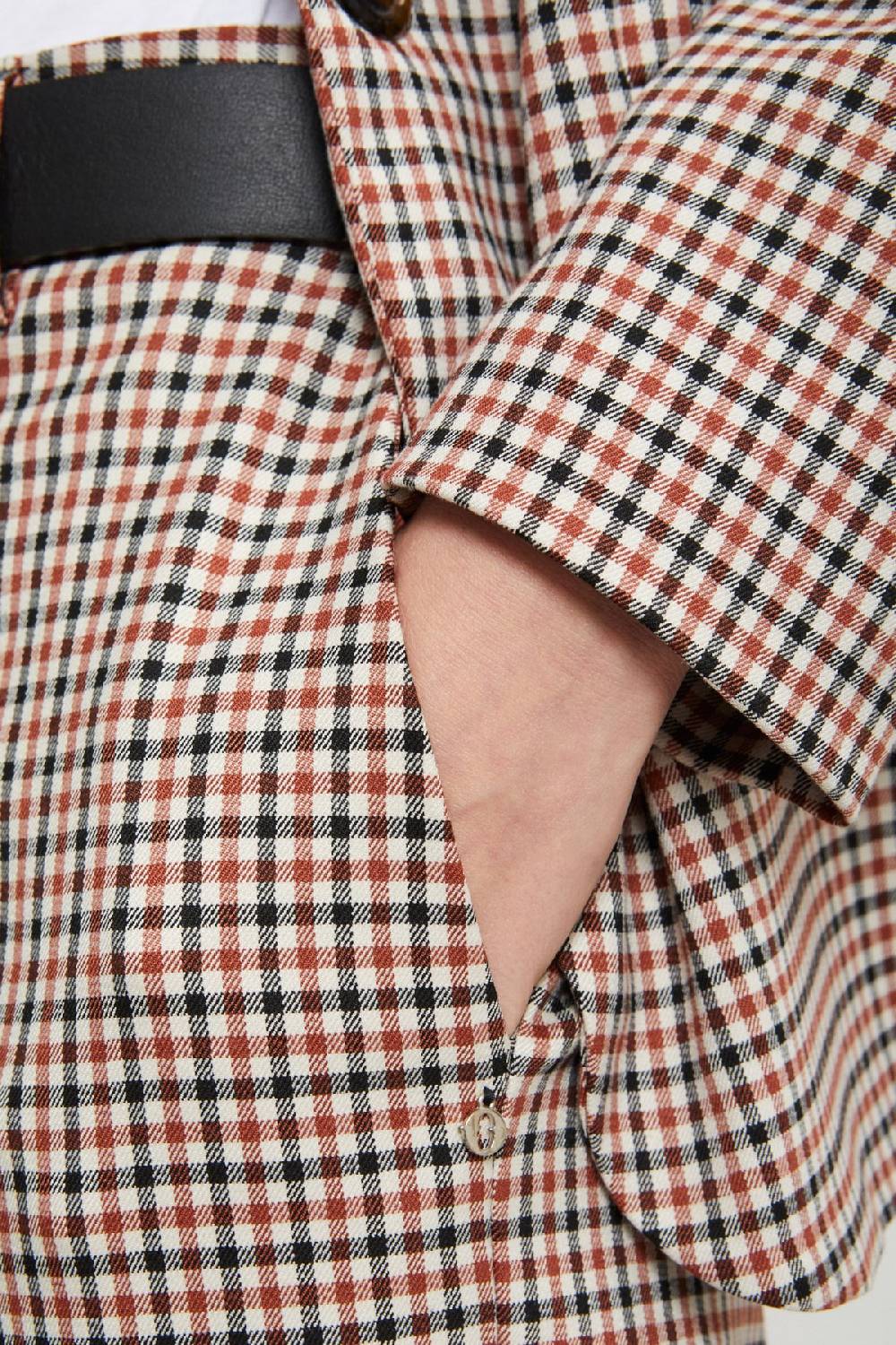 ottod'Ame Printed check straight trousers Moda