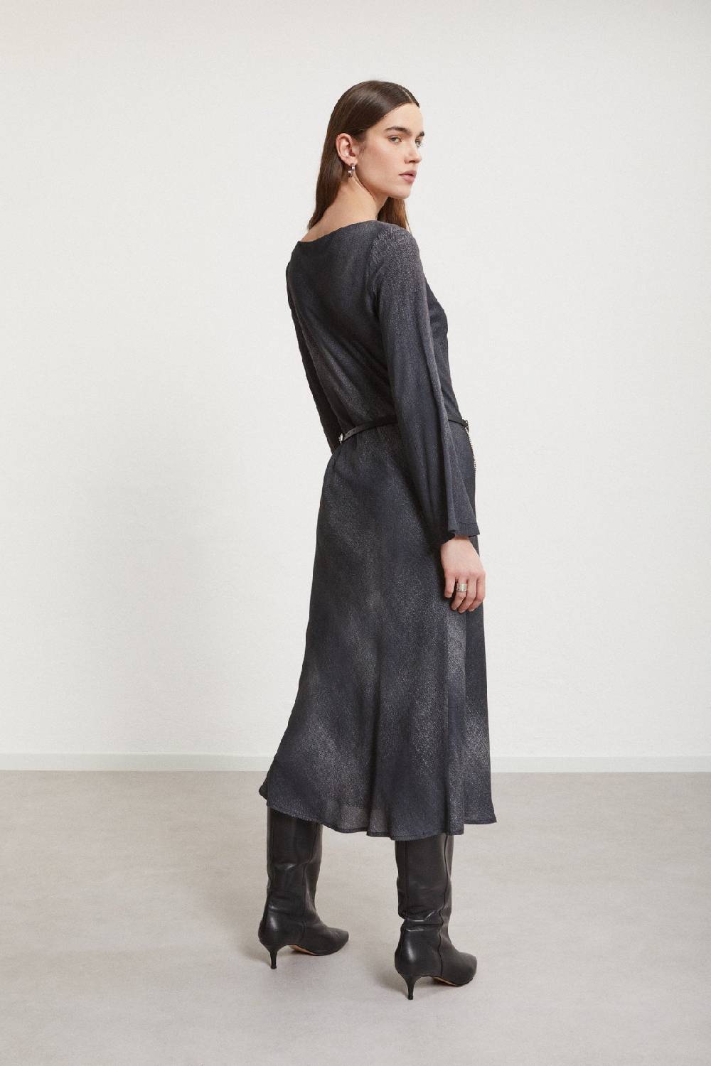 ottod'Ame Viscose midi dress with wide sleeve Spedizione Gratuita