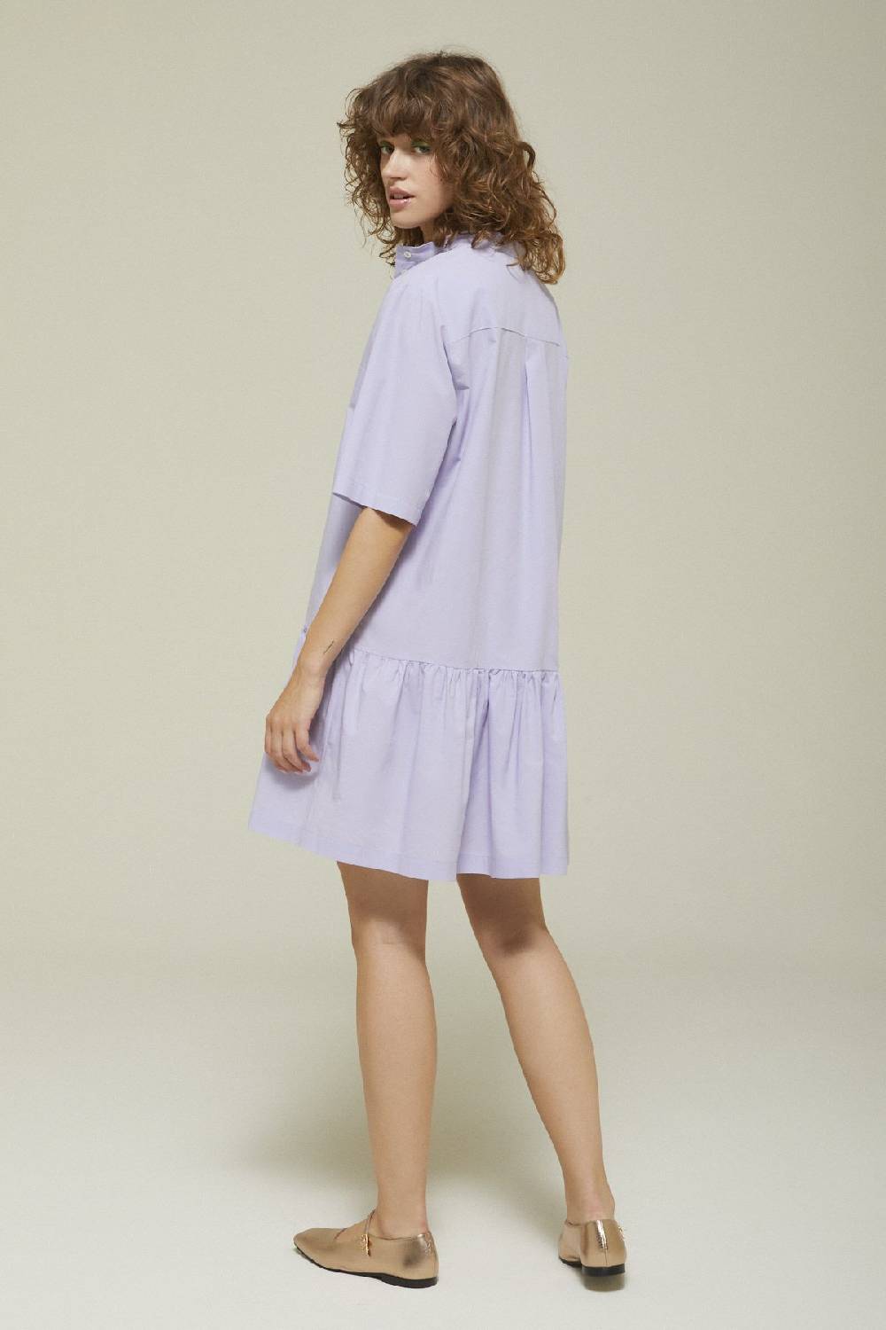 ottod'Ame Poplin short dress with ruffles Sconto