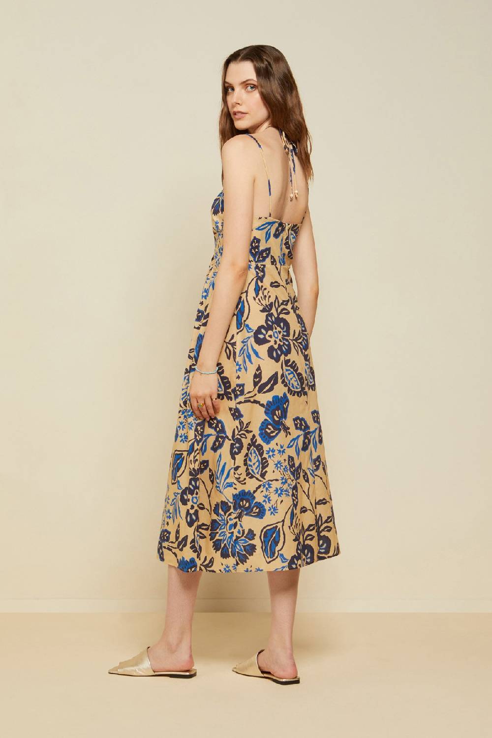 ottod'Ame Cotton midi dress with drawstring In Vendita