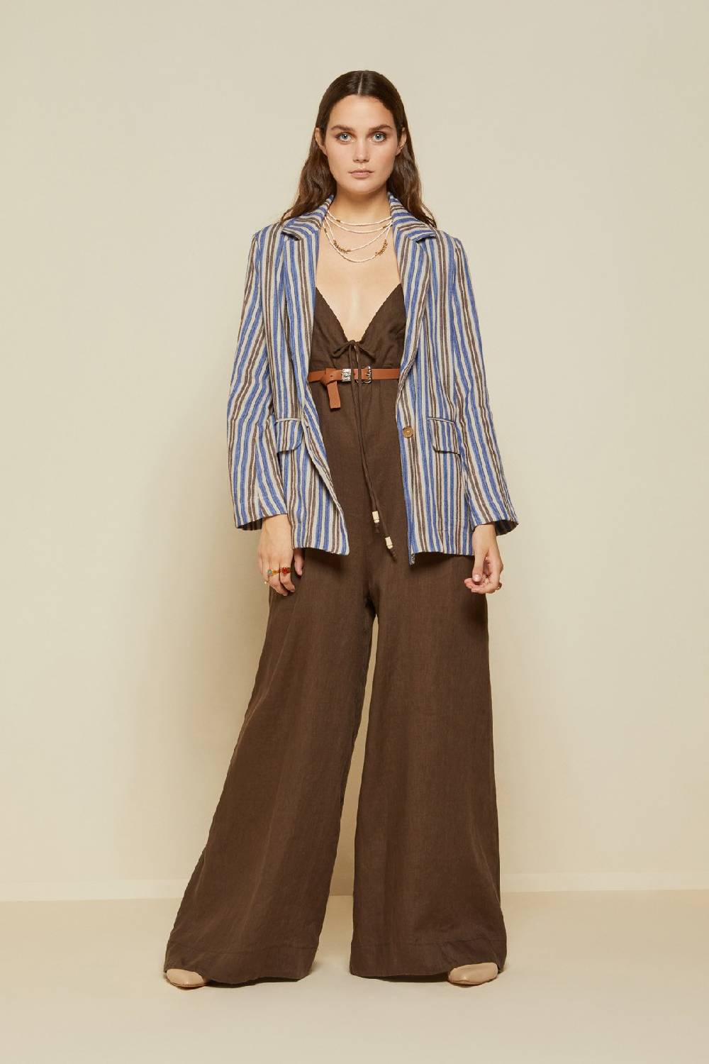 ottod'Ame Linen jumpsuit with lace Hotsell