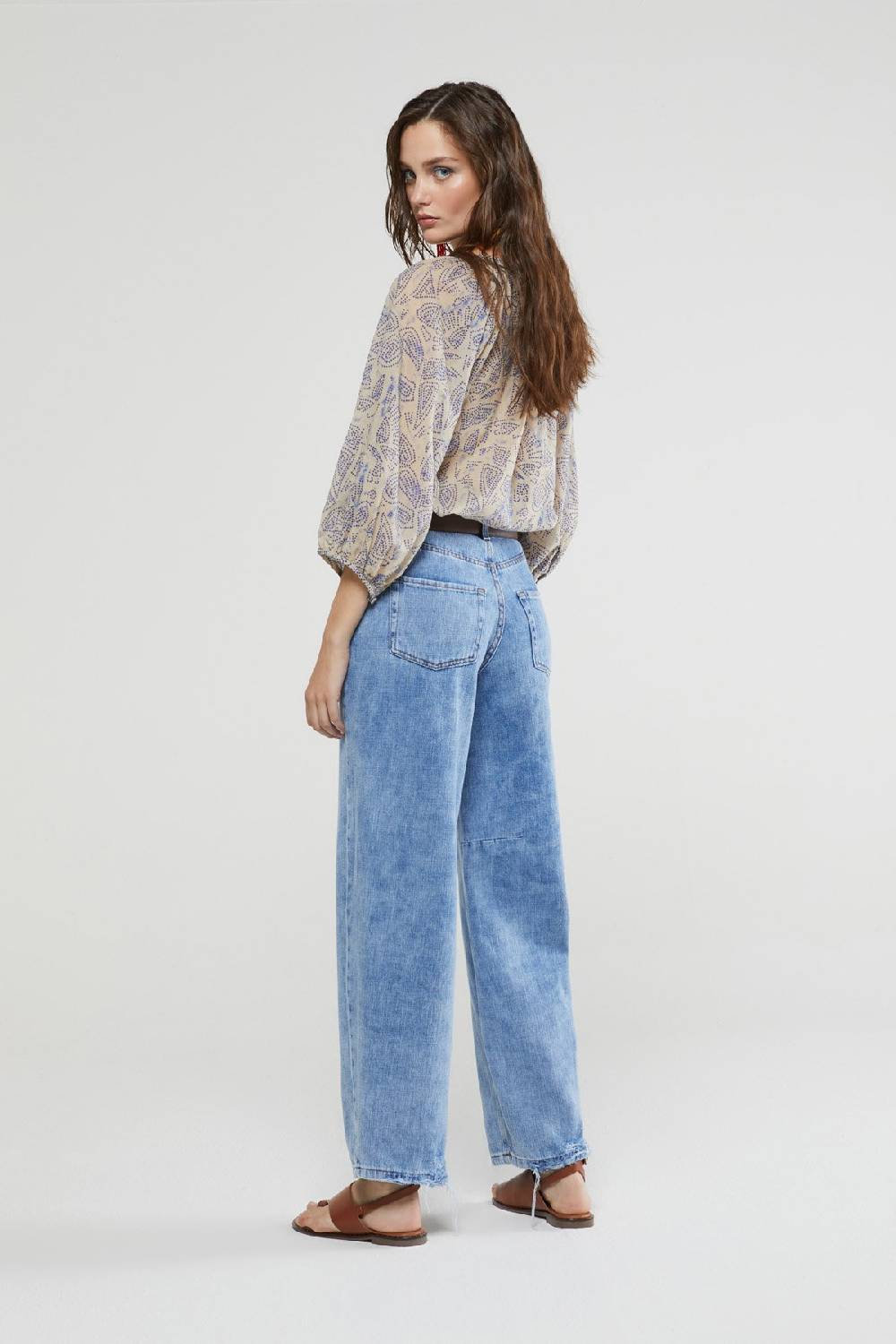 ottod'Ame Cotton shirt with balloon sleeves Saldi Di Fabbrica