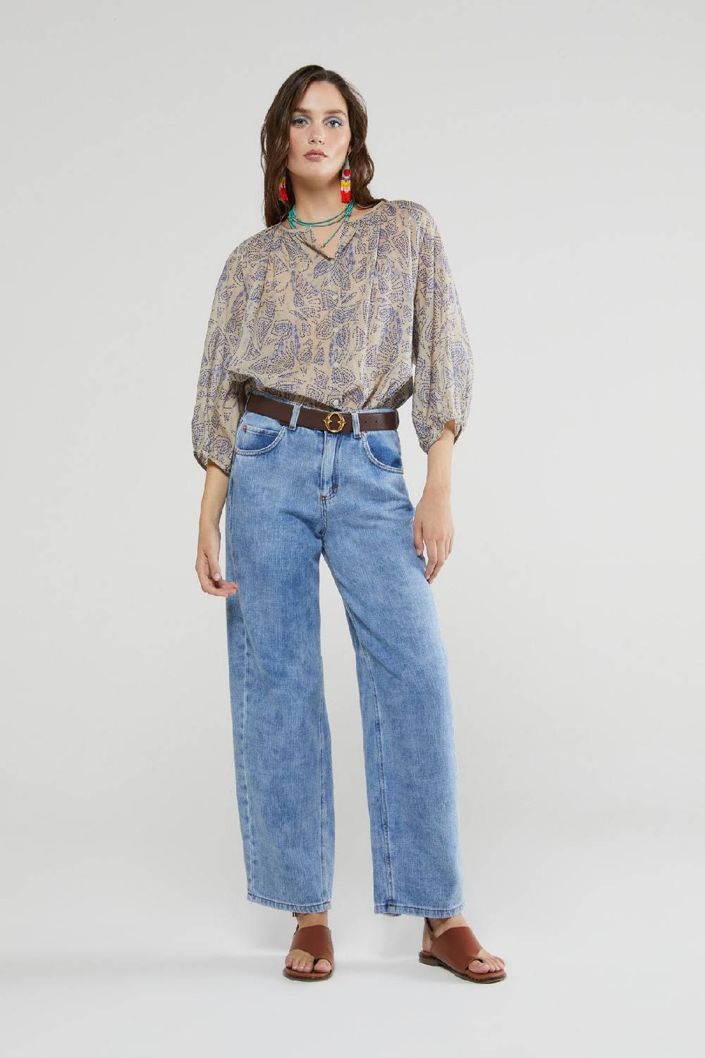ottod'Ame Cotton shirt with balloon sleeves Saldi Di Fabbrica