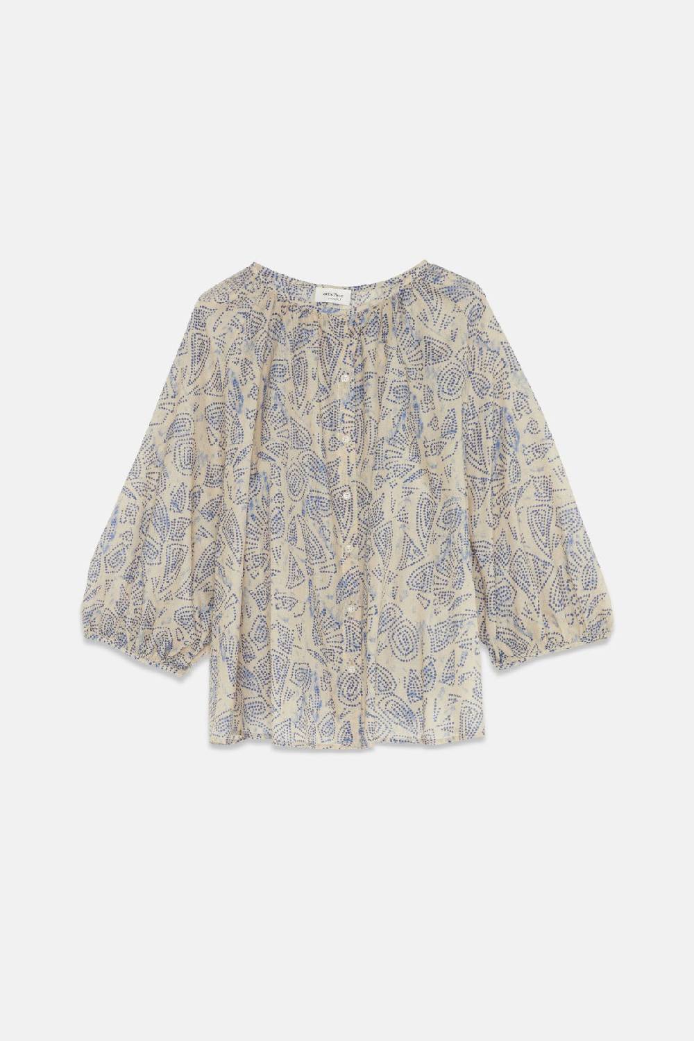 ottod'Ame Cotton shirt with balloon sleeves Saldi Di Fabbrica
