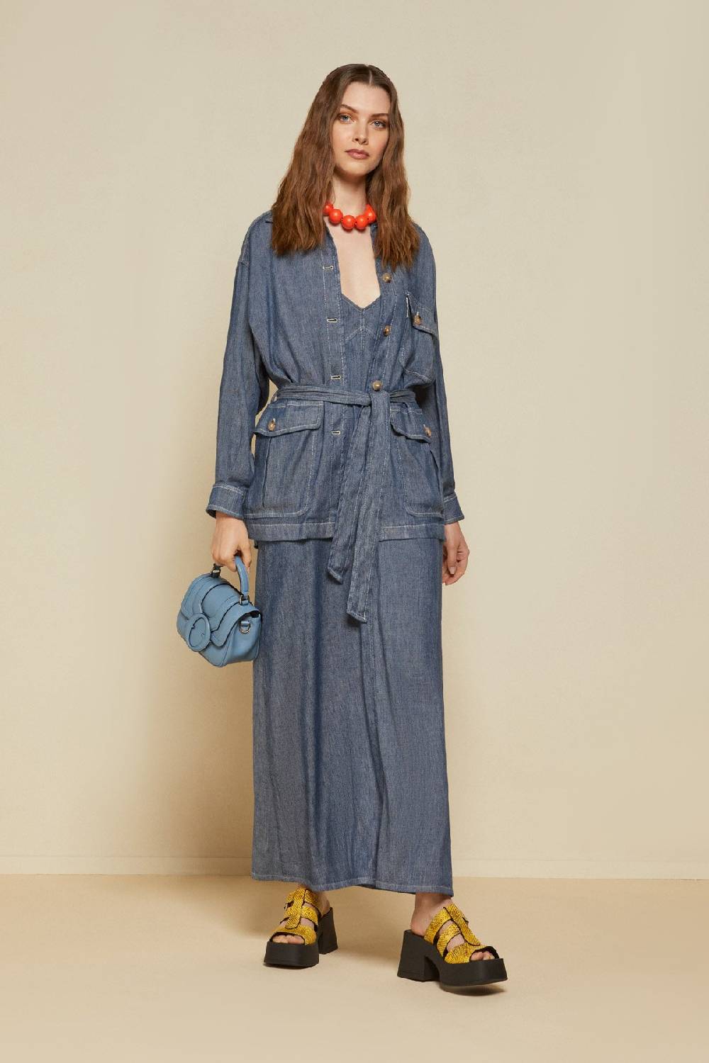 ottod'Ame Linen blend long dress Nuova