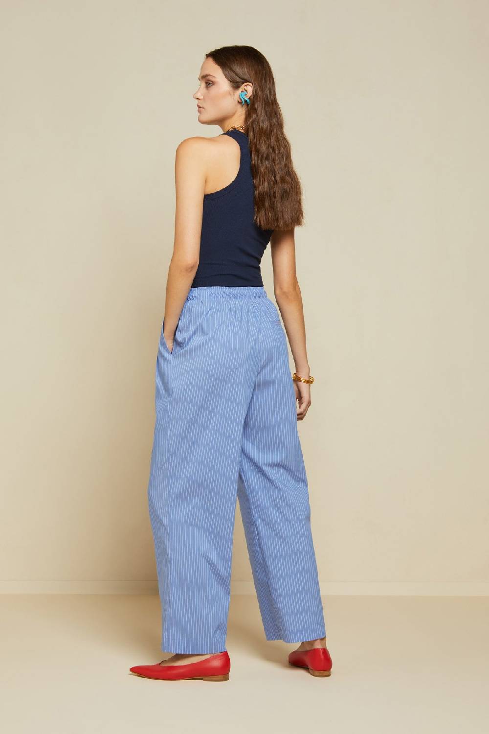 ottod'Ame Palazzo trousers with elastic at the waist Moda