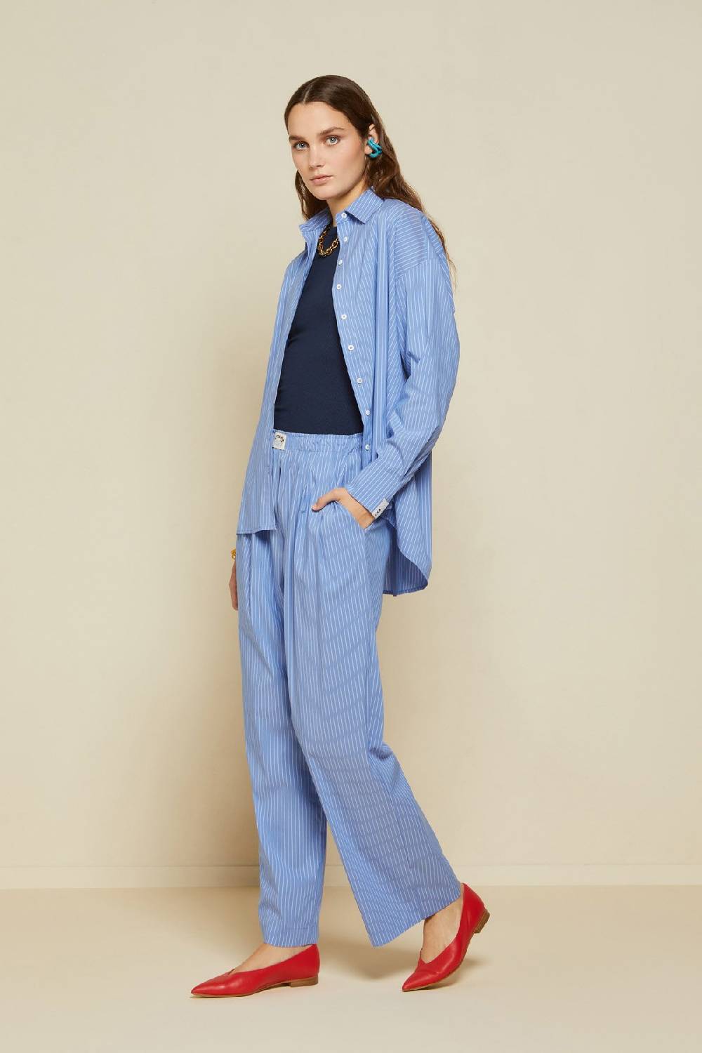 ottod'Ame Palazzo trousers with elastic at the waist Moda