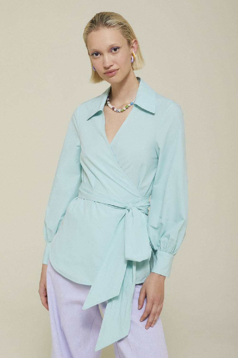 ottod'Ame Poplin sweater with sash Italia