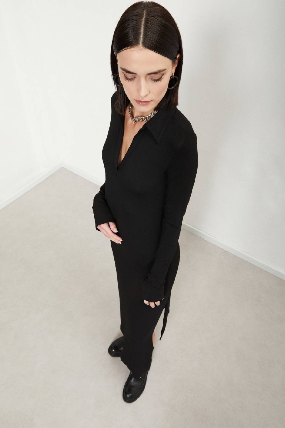 ottod'Ame Viscose long dress with slits Offerta