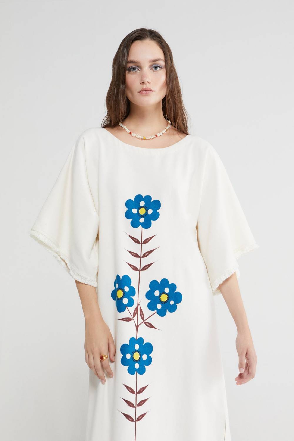 ottod'Ame Cotton kaftan long dress with embroideries I Più Venduti