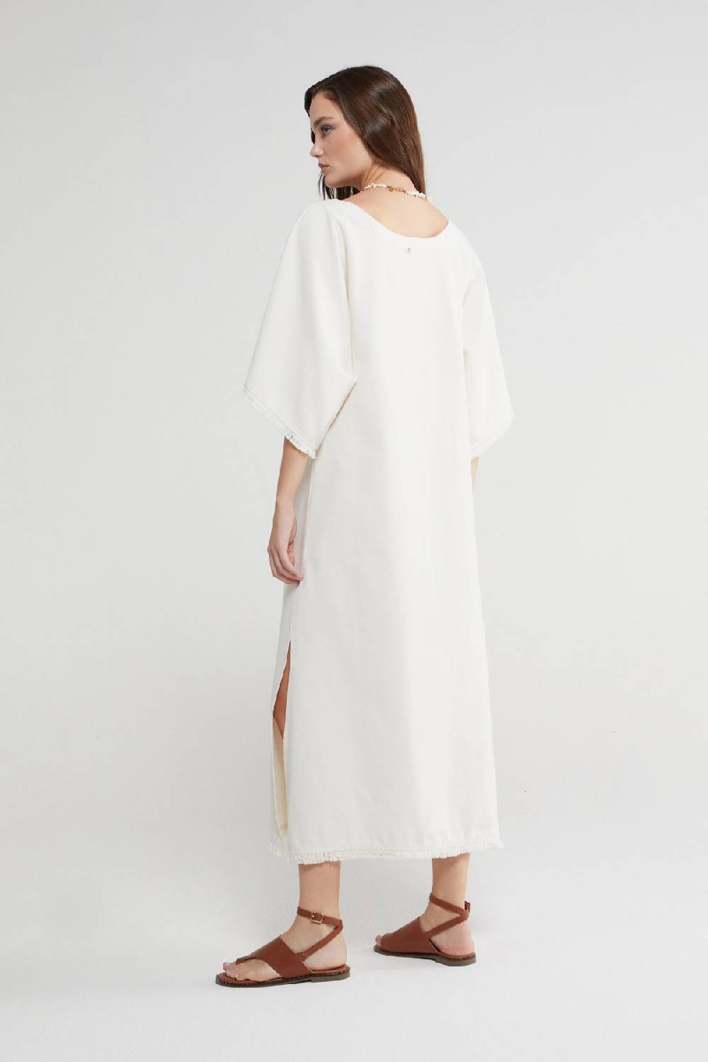 ottod'Ame Cotton kaftan long dress with embroideries I Più Venduti