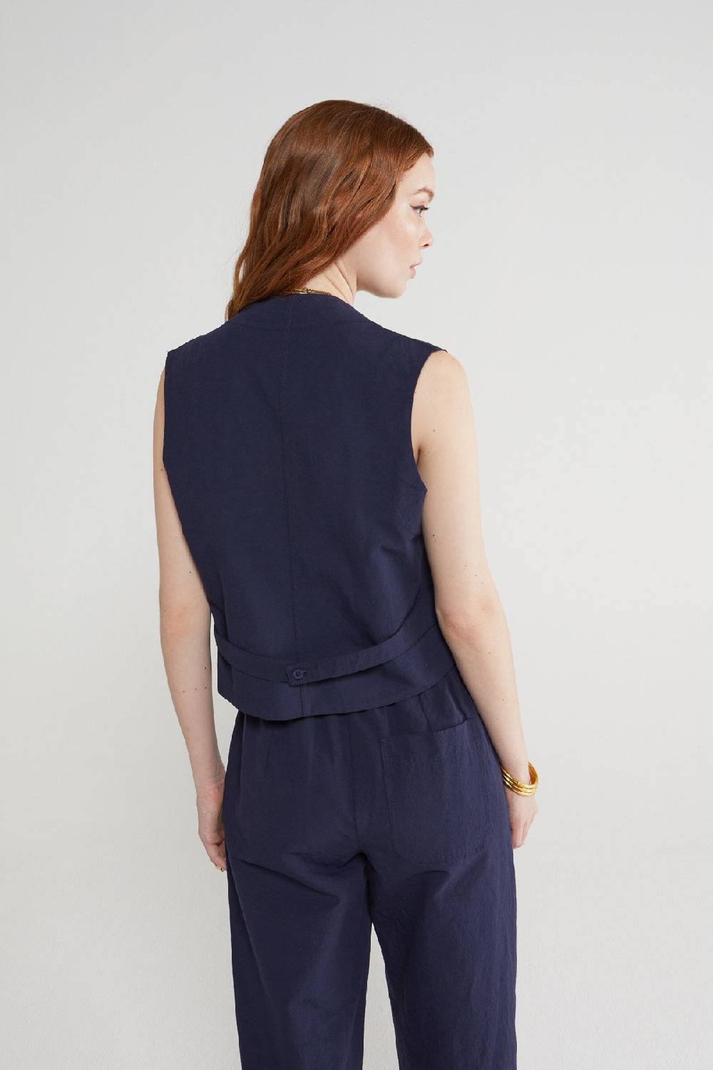 ottod'Ame Linen blend waistcoat top In Linea