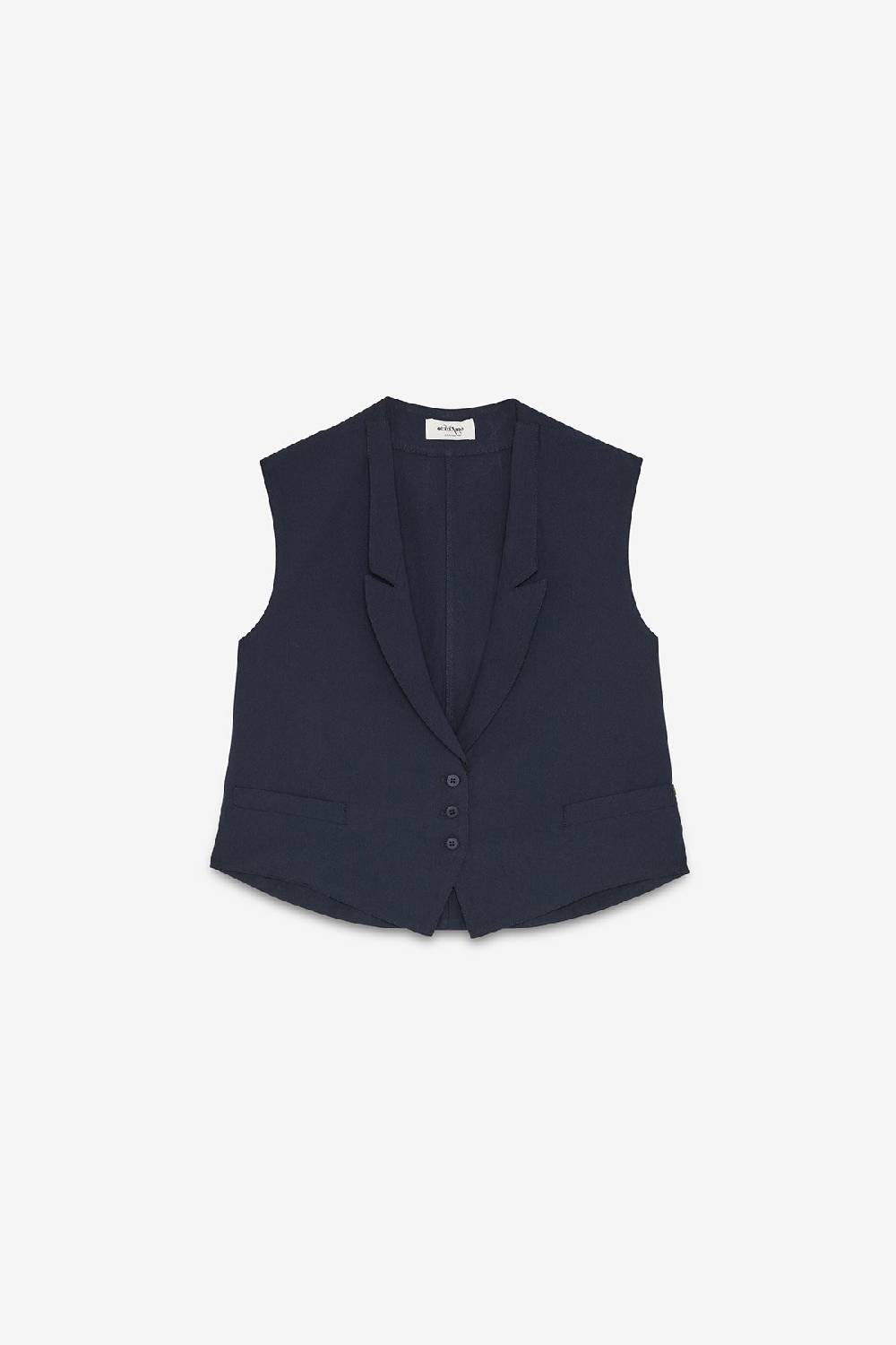 ottod'Ame Linen blend waistcoat top In Linea