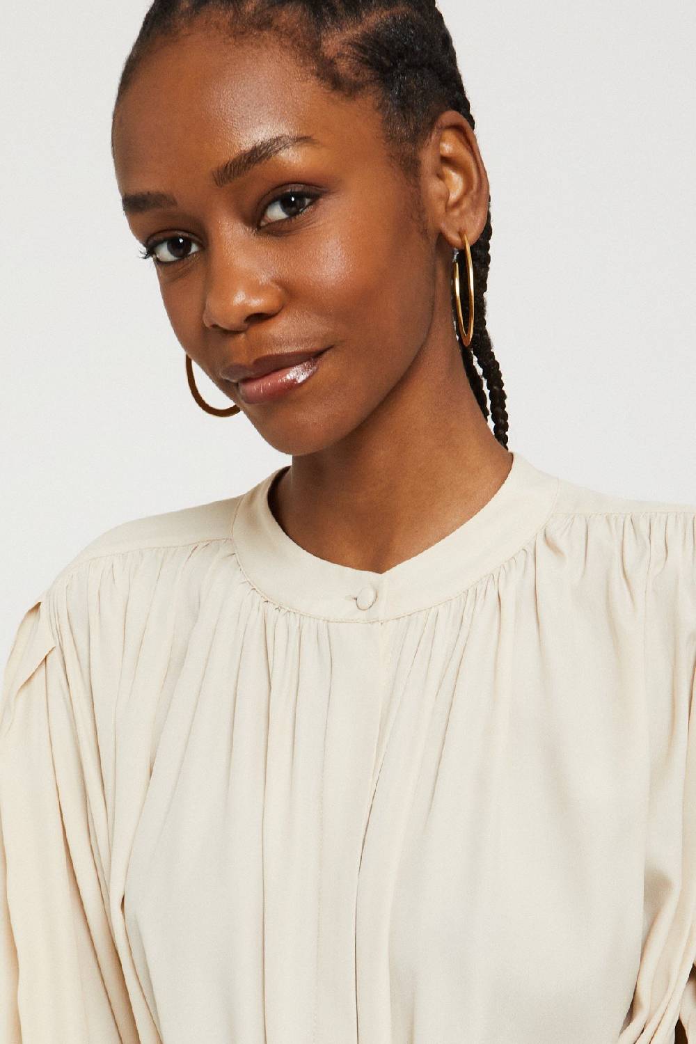 ottod'Ame Silk-blend draped blouse Promozione