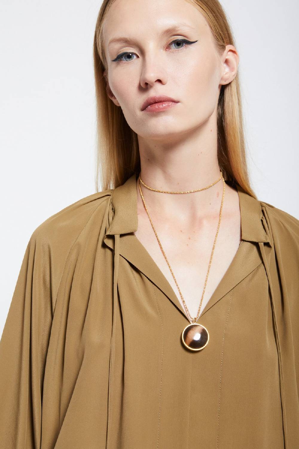 ottod'Ame Silk-blend blouse with drawstring Negozi Online