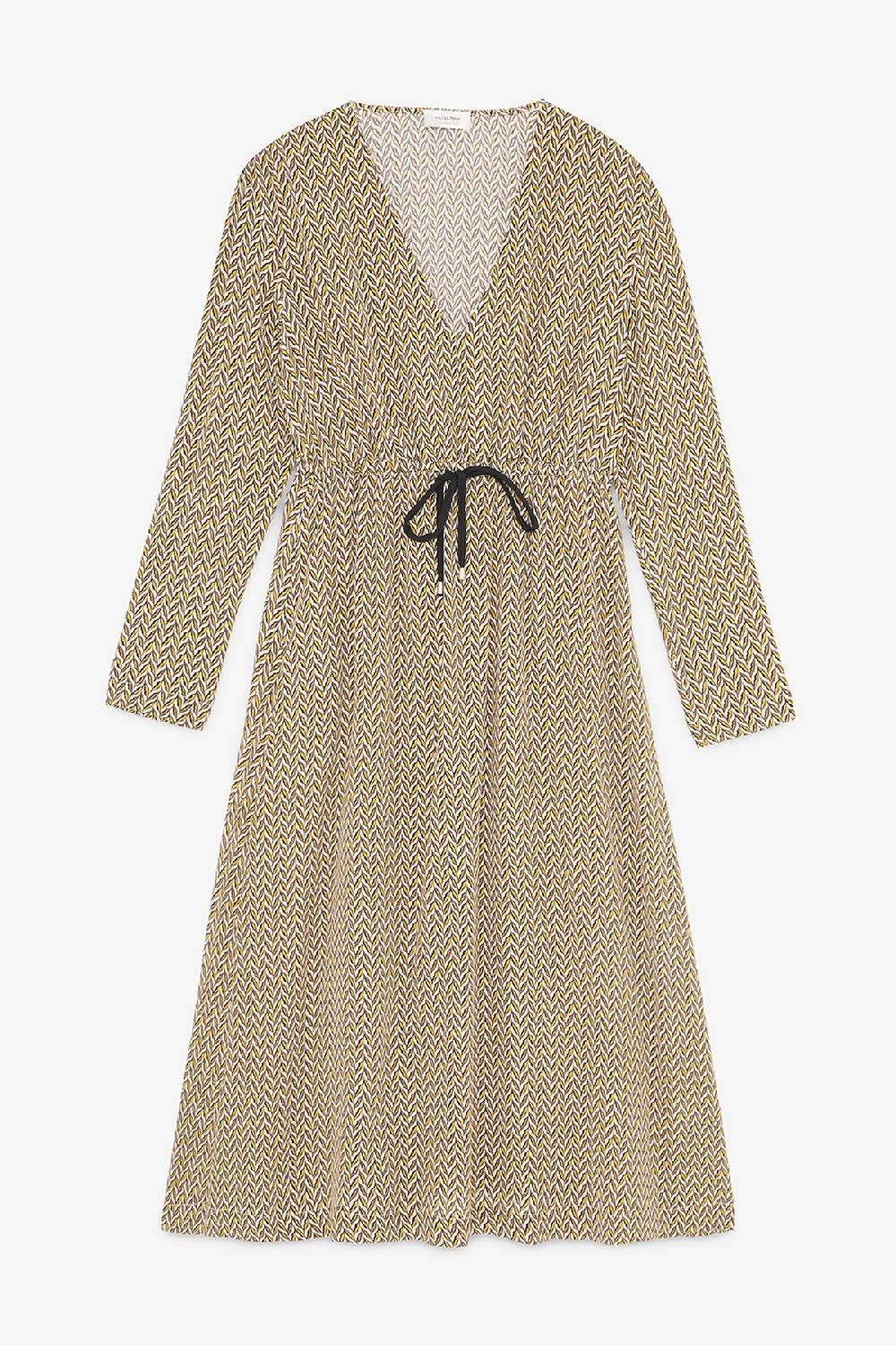 ottod'Ame Viscose midi dress with drawstring Consegna Veloce