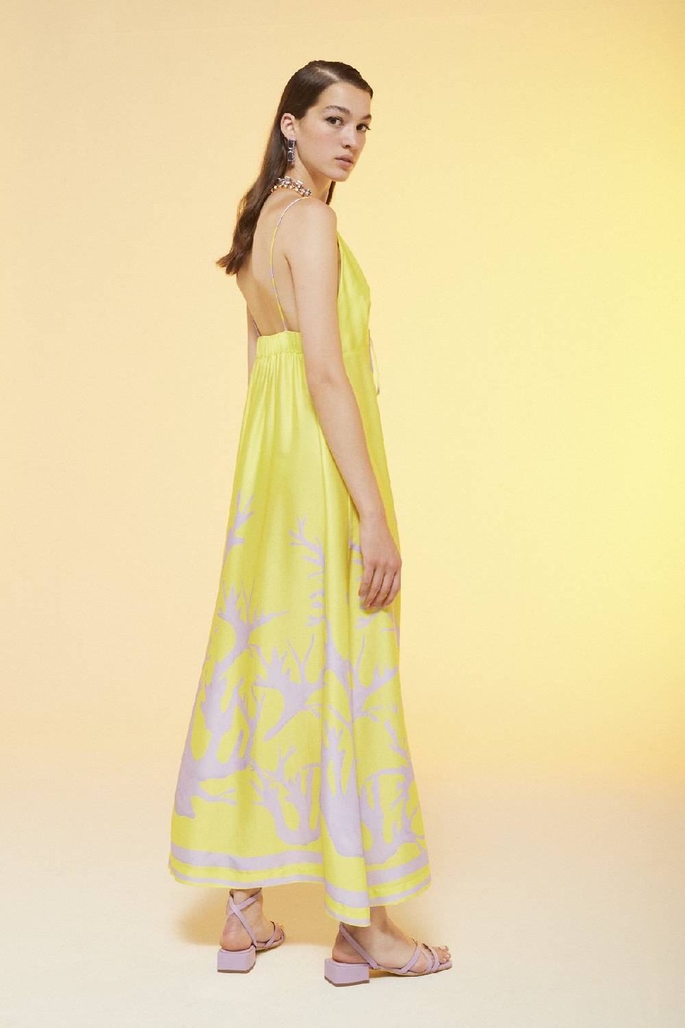 ottod'Ame Printed viscose fluid long dress Sottocosto