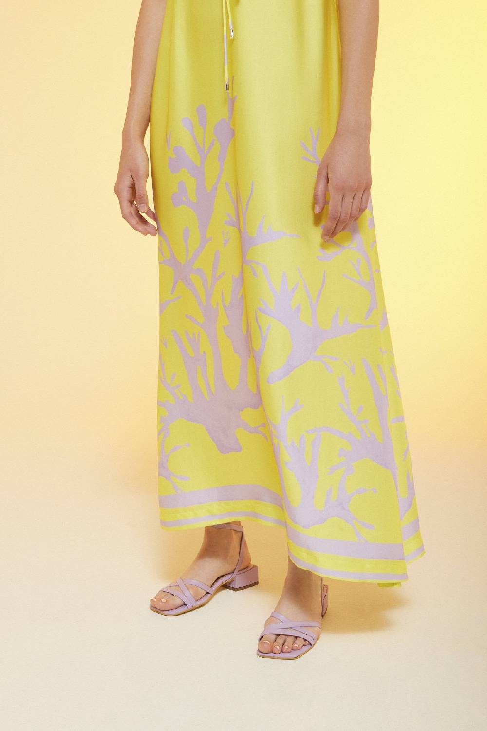 ottod'Ame Printed viscose fluid long dress Sottocosto