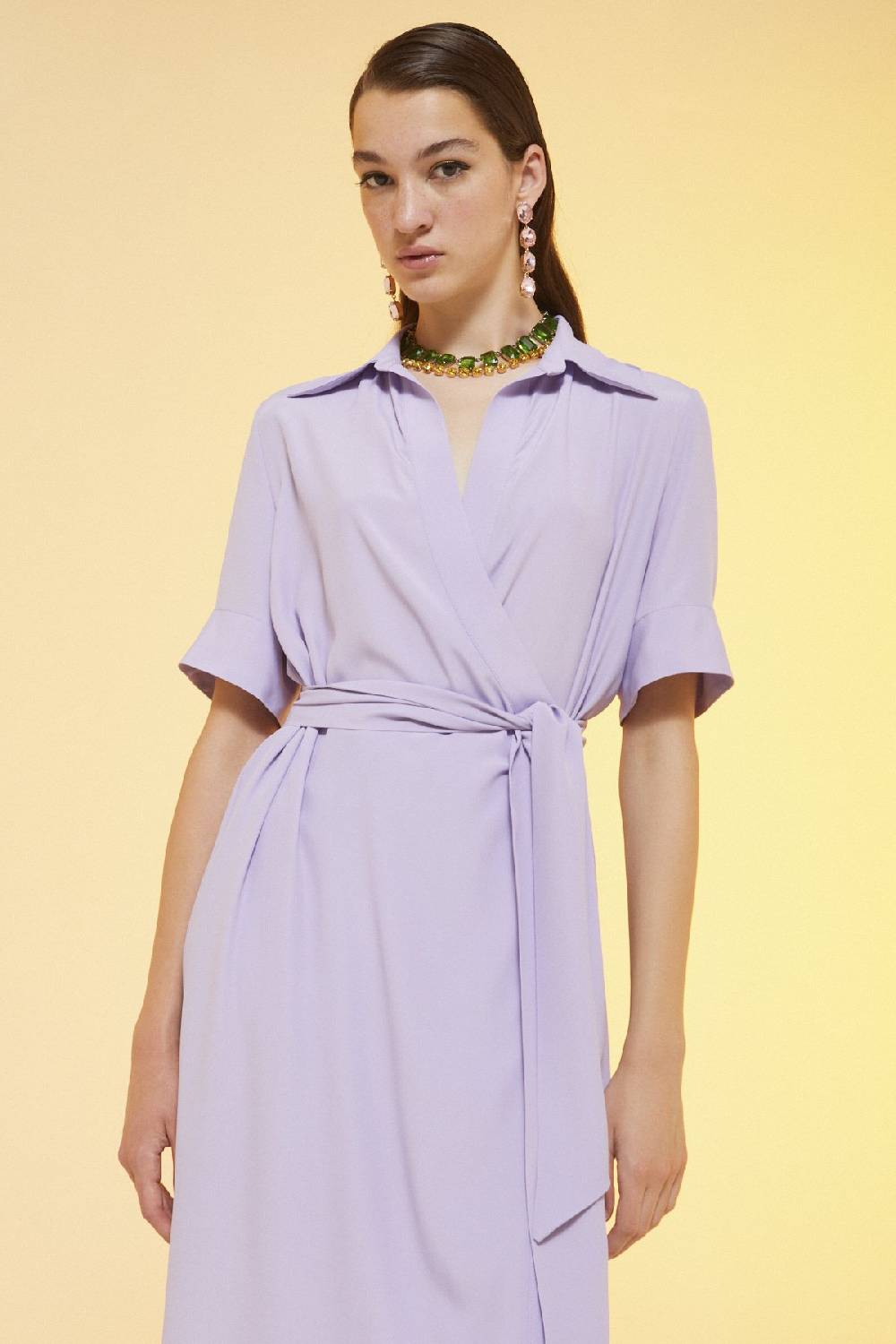 ottod'Ame Silk blend fluid long dress Convenienza