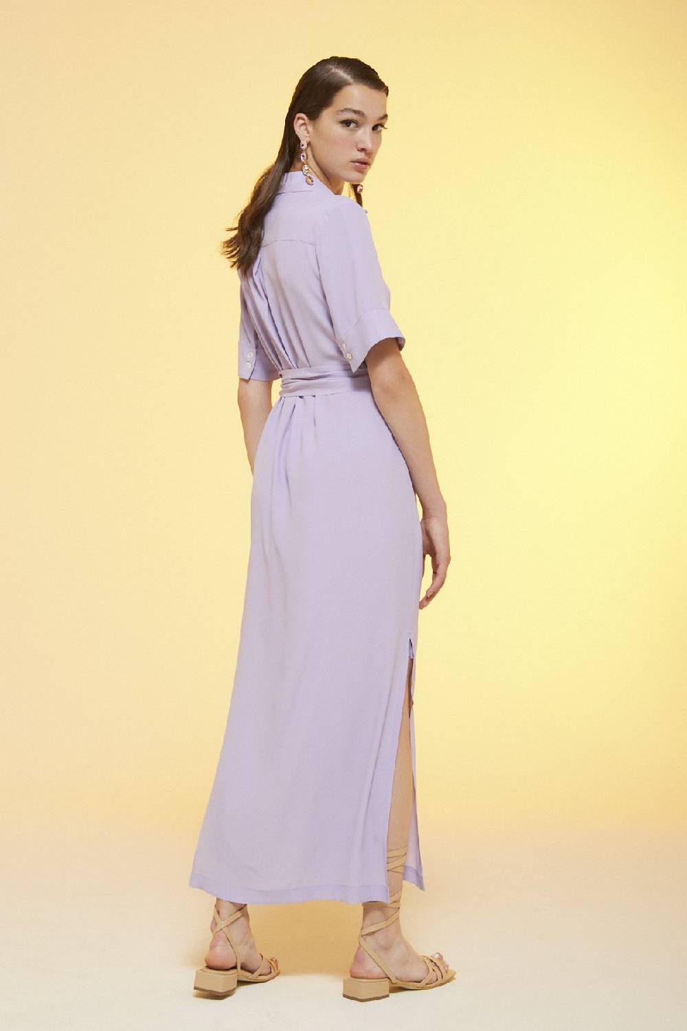 ottod'Ame Silk blend fluid long dress Convenienza