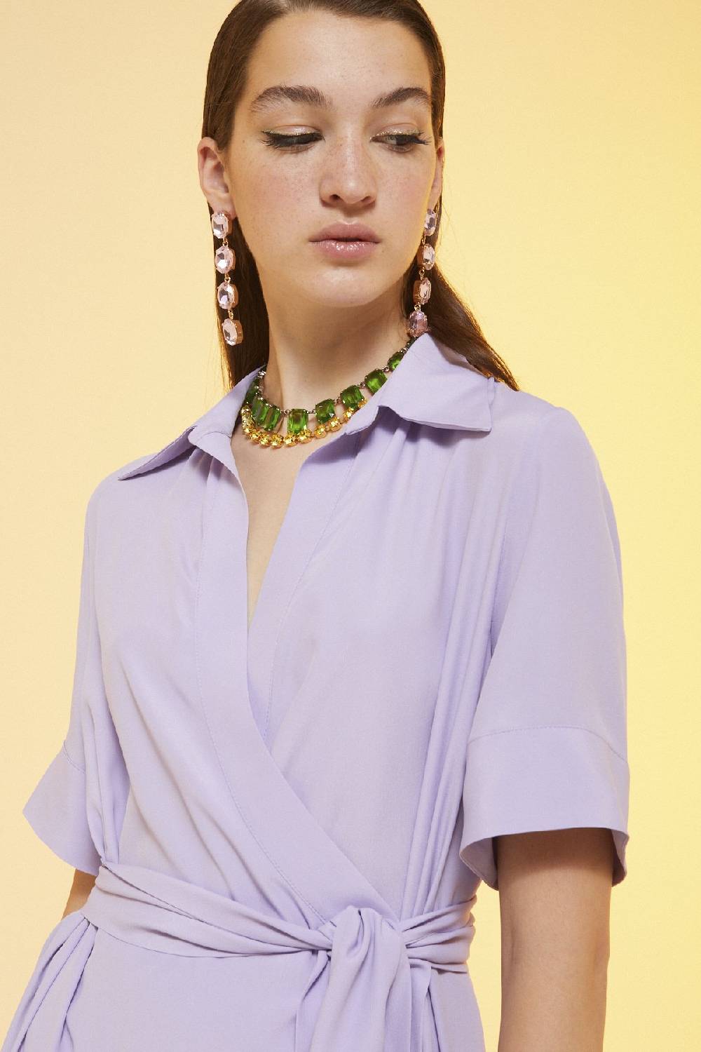 ottod'Ame Silk blend fluid long dress Convenienza