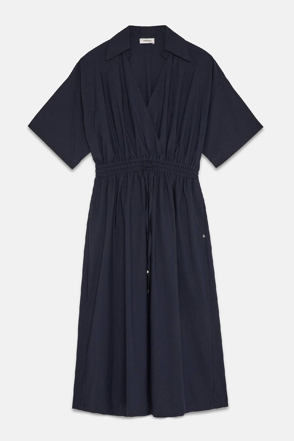ottod'Ame Poplin midi dress with drawstring Pezzi Unici