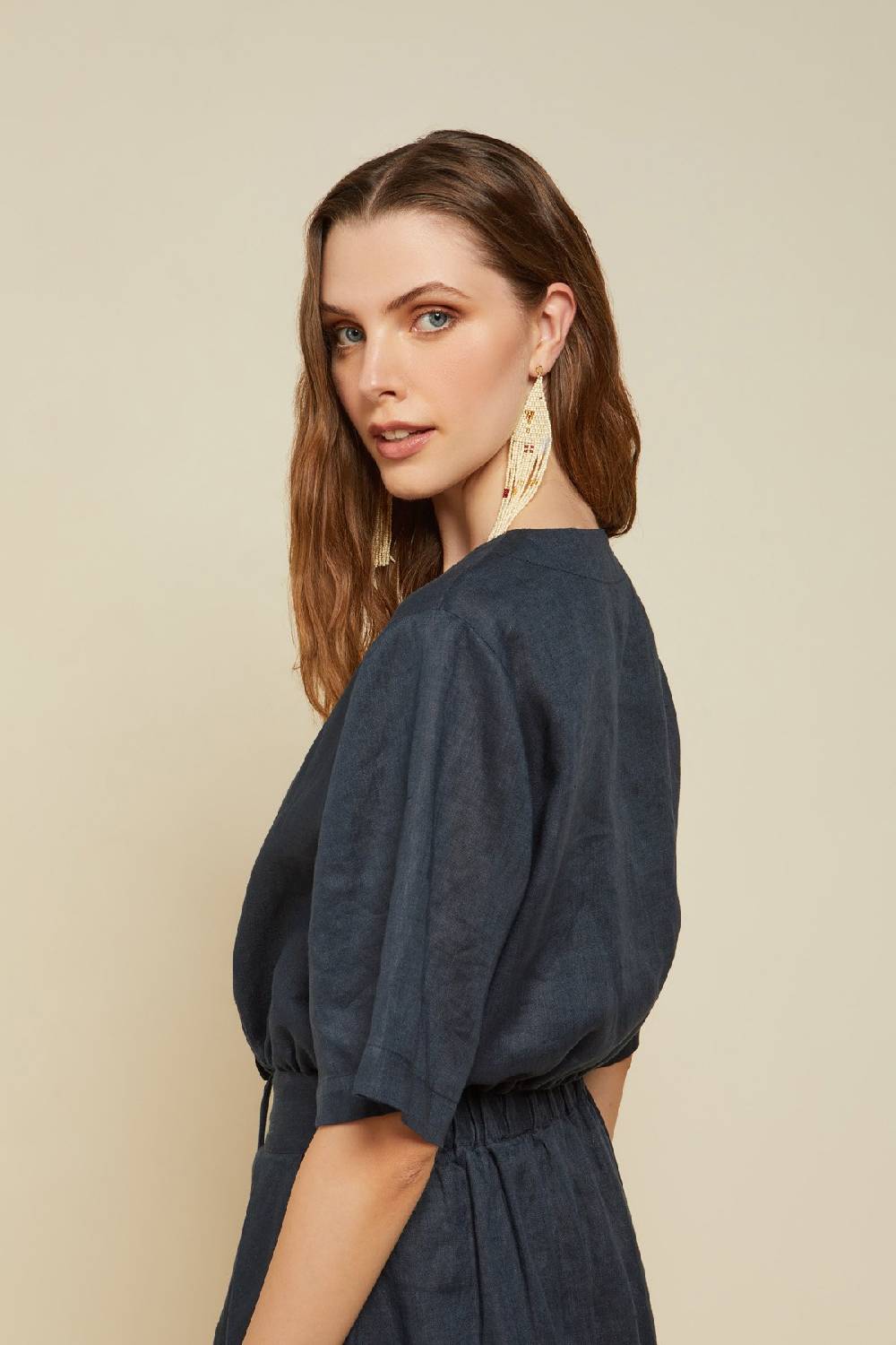 ottod'Ame Linen shirt with drawstring Qualità Garantita