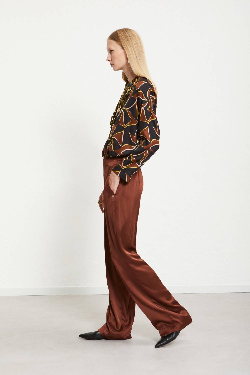 ottod'Ame Viscose palazzo trousers Sconto