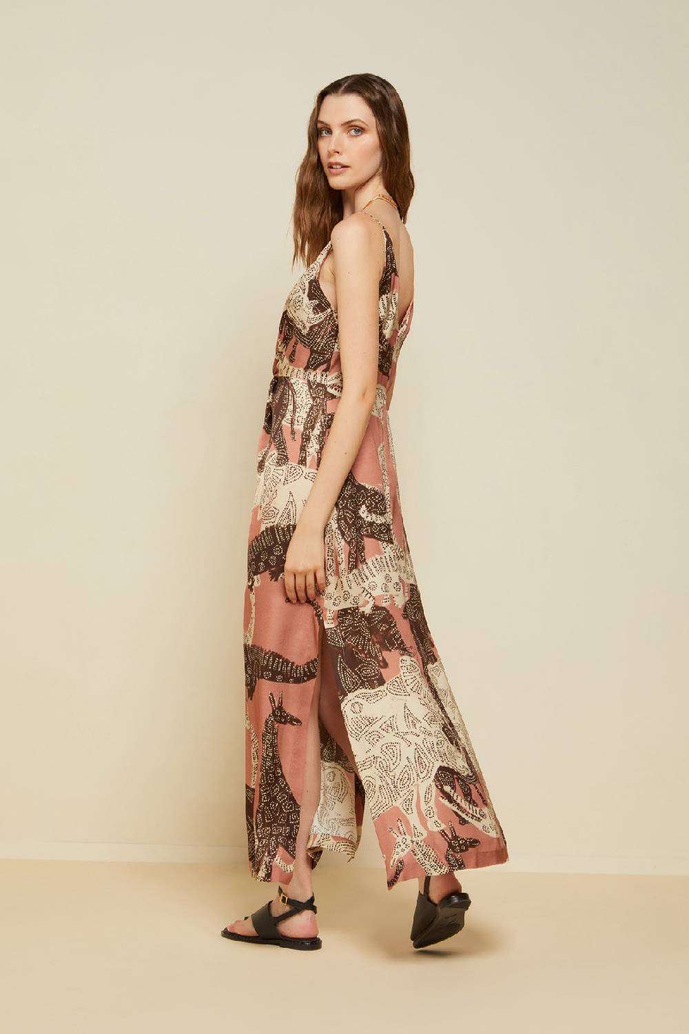 ottod'Ame Viscose long dress with criss-cross Negozio