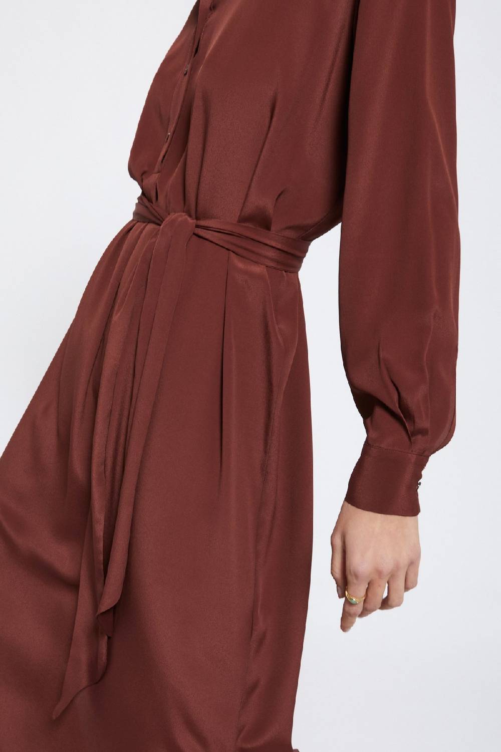 ottod'Ame Silk-blend midi dress with sash Nuovo