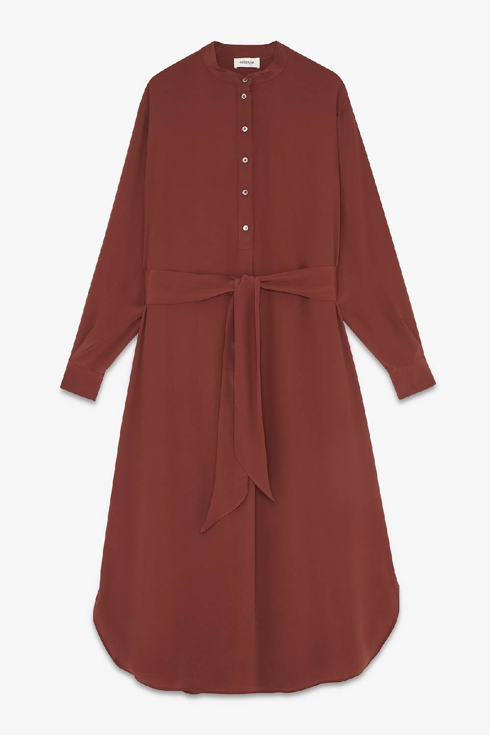 ottod'Ame Silk-blend midi dress with sash Nuovo
