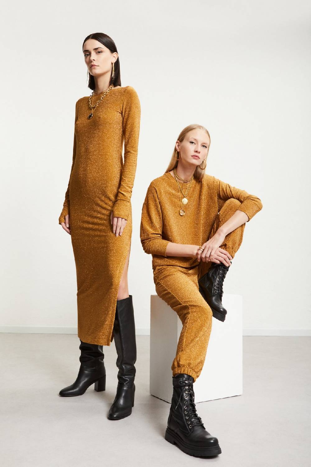 ottod'Ame Viscose long dress with lurex Spedizione Gratuita