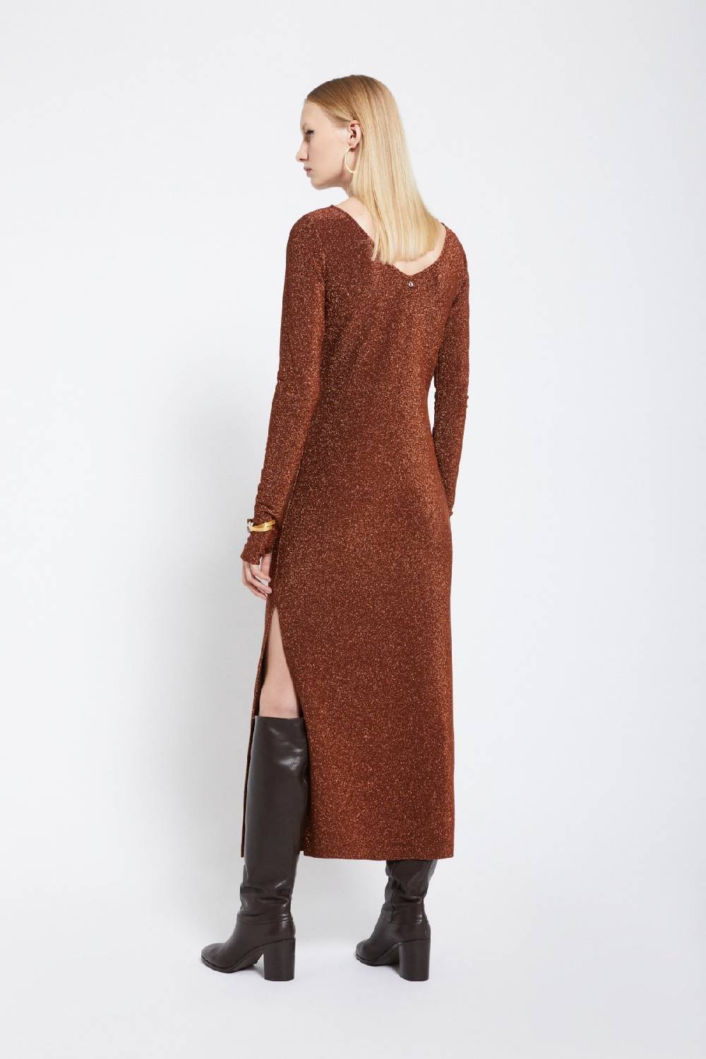 ottod'Ame Viscose long dress with lurex Qualità Garantita