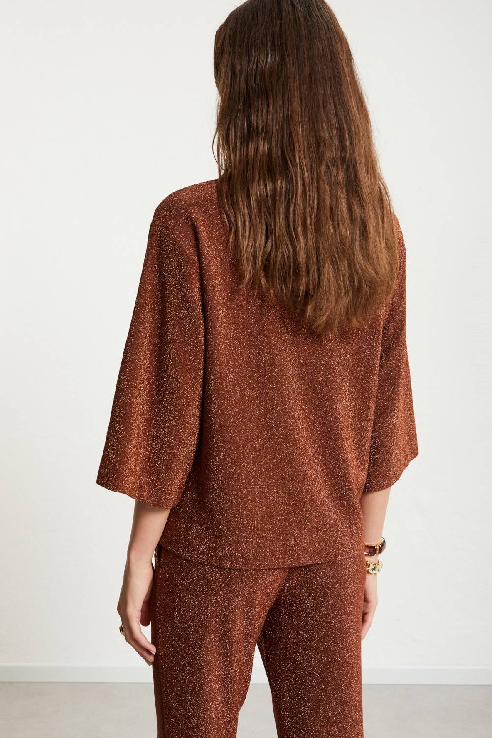 ottod'Ame Viscose blouse with lurex and flared sleeves Acquista Ora