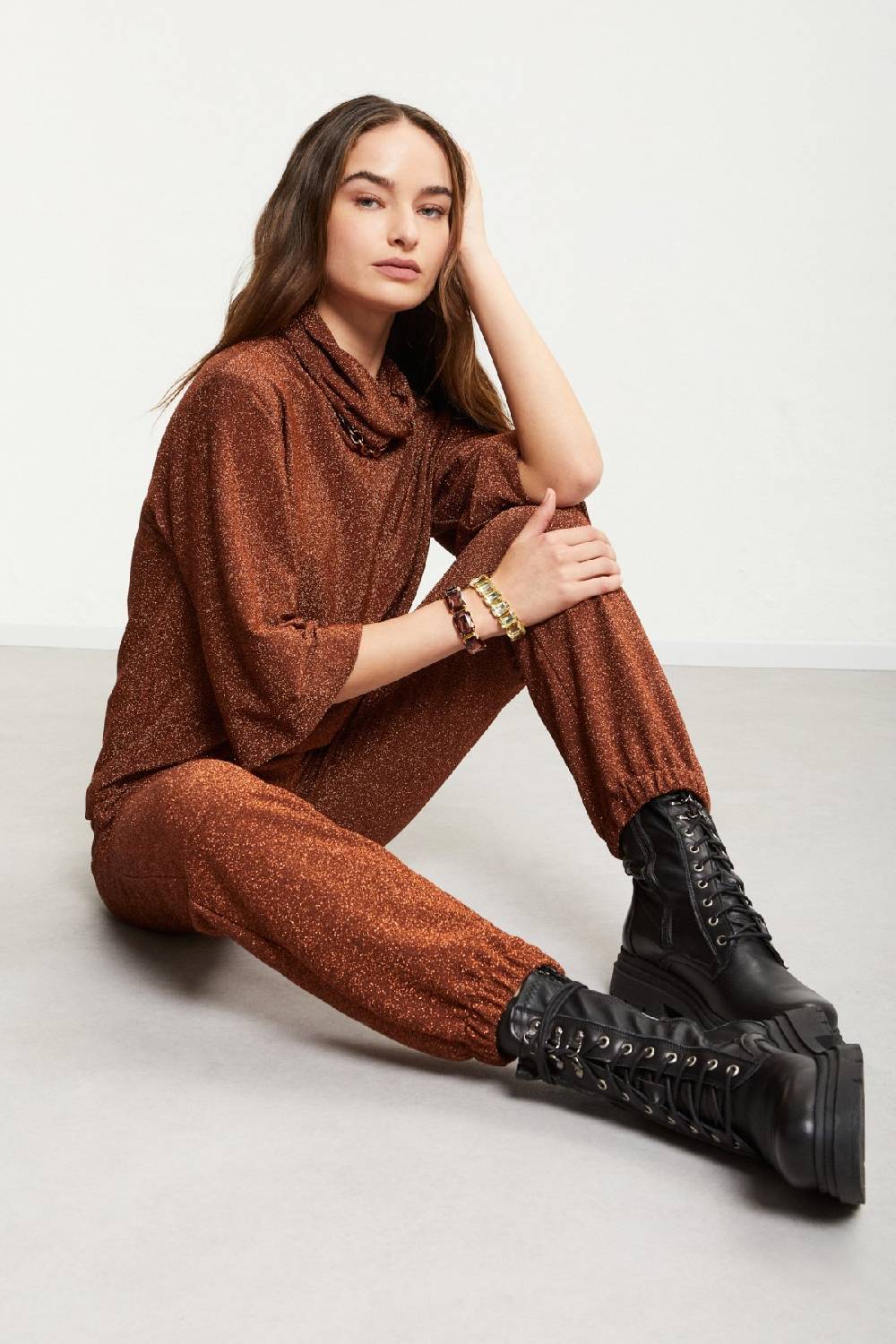 ottod'Ame Viscose trousers with lurex Consegna Veloce