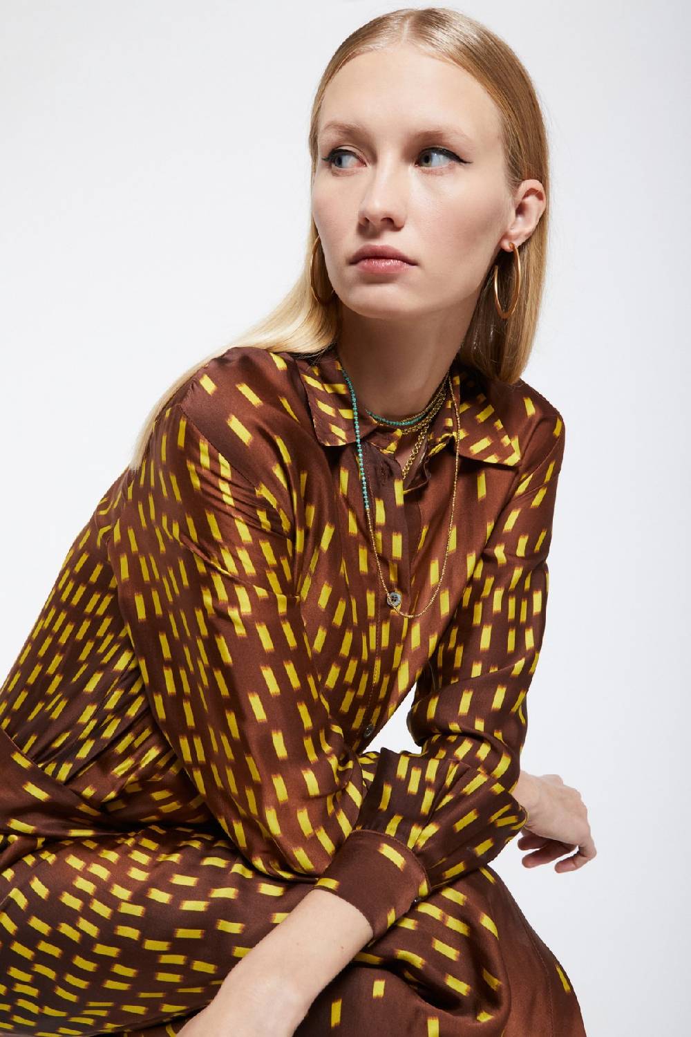 ottod'Ame Viscose long chemisier with sash Offerta natalizia