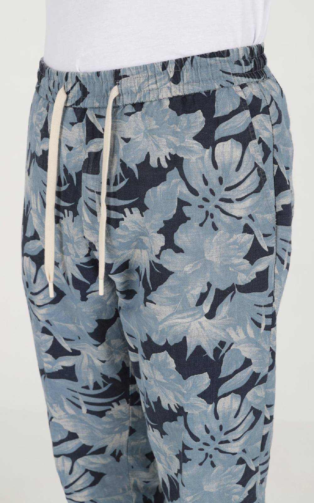 Outfit Italy Pantalaccio con laccio in lino stampato In Saldo