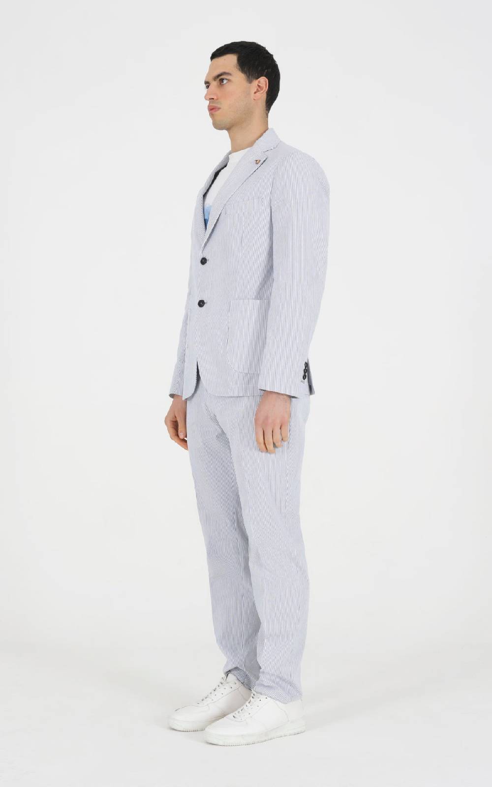 Outfit Italy Abito goffrato disegno riga Moda