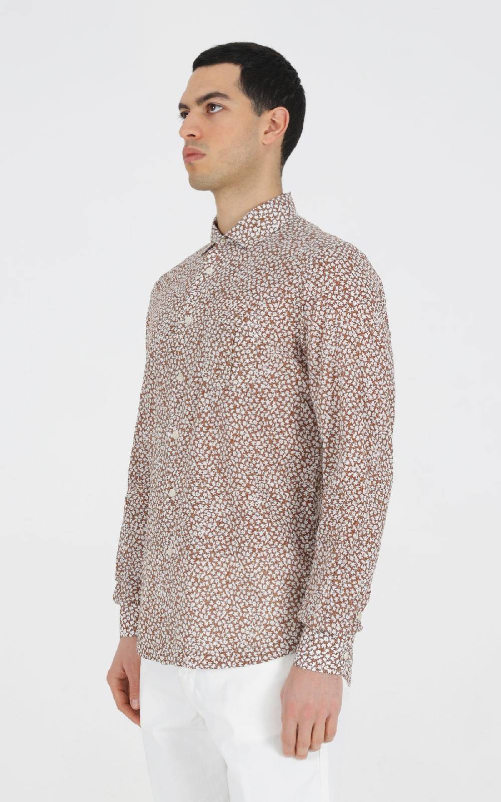 Outfit Italy Camicia francese con taschino in cotone stampato Pezzi Unici
