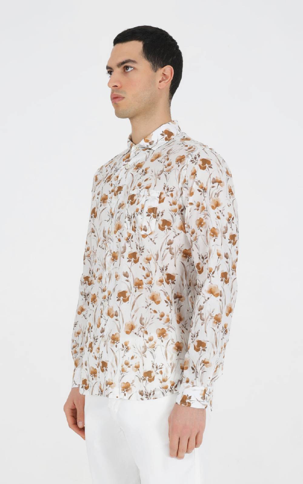 Outfit Italy Camicia francese con taschino in cotone stampato Negozi Online
