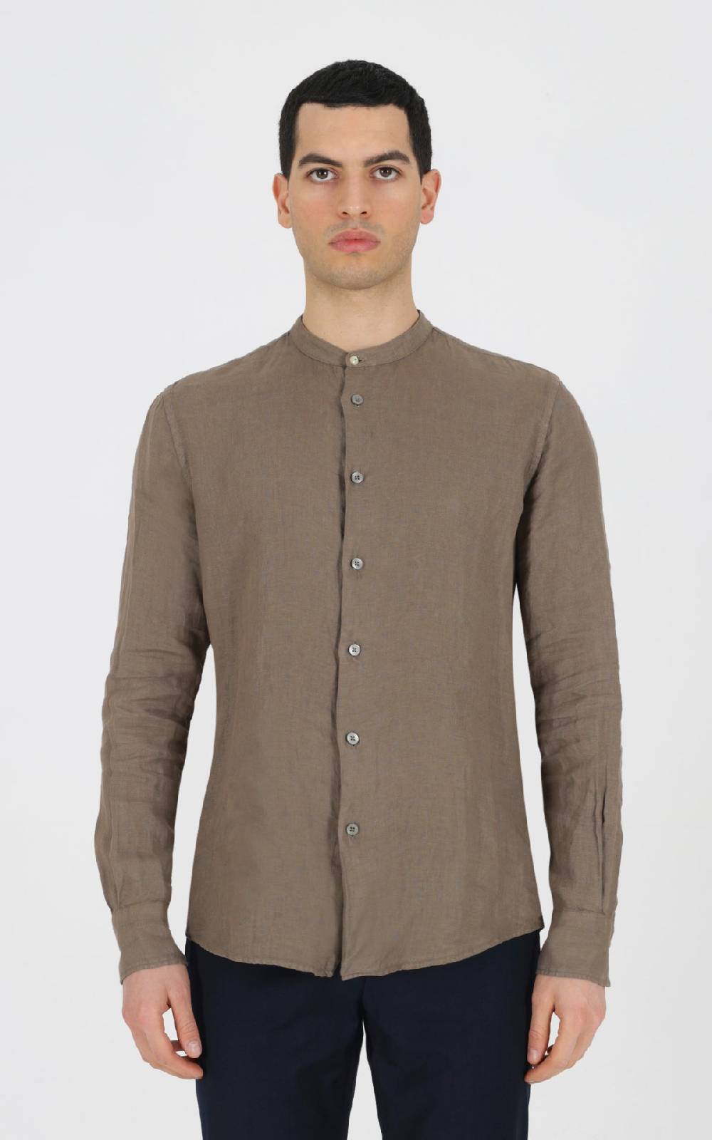 Outfit Italy Camicia coreana in 100% lino Consegna Veloce